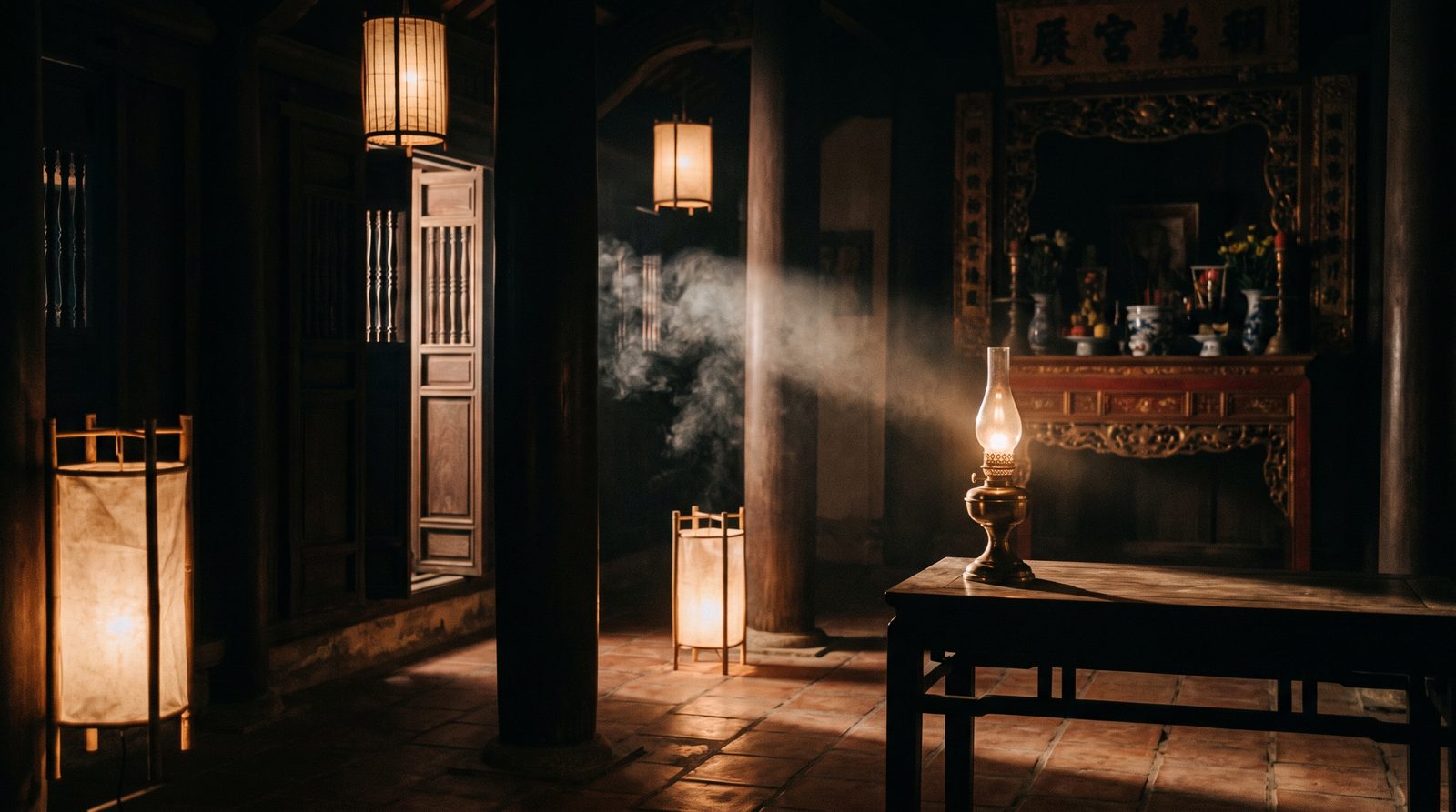 Lantern light in a heritage house